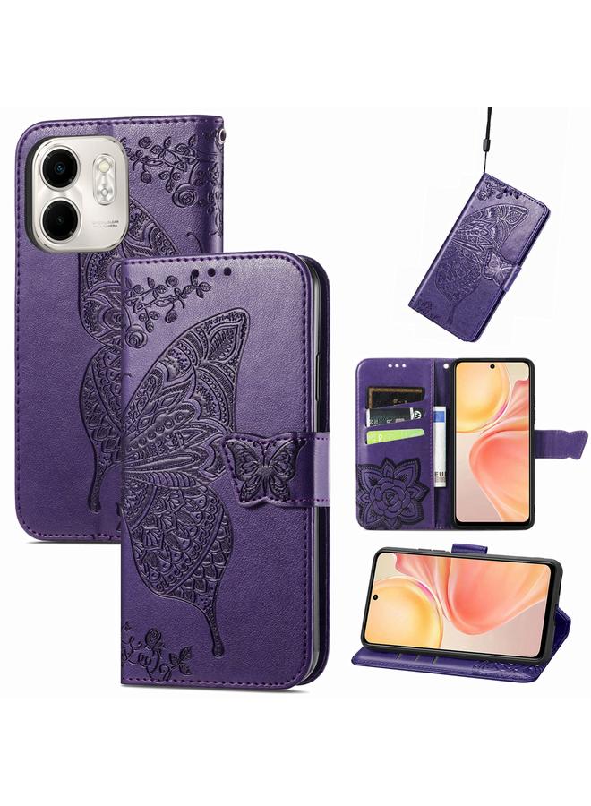 Zaboon Case for infinix Smart 9 Butterfly Love Flower Embossed Leather Phone Case - Image 1