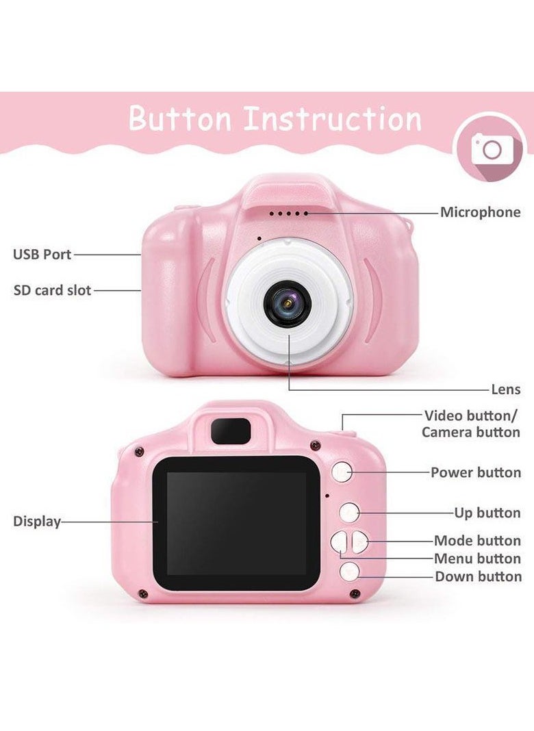 ELTRAZONE Digital Camera for Kids Pink – 1080P Full HD Video Camera with 2-Inch IPS Screen, Supports Up to 32GB SD Card, Easy-to-Use Kid-Friendly Design, Perfect Gift for Children’s Birthdays and Holidays, Durable and Portable - Image 5