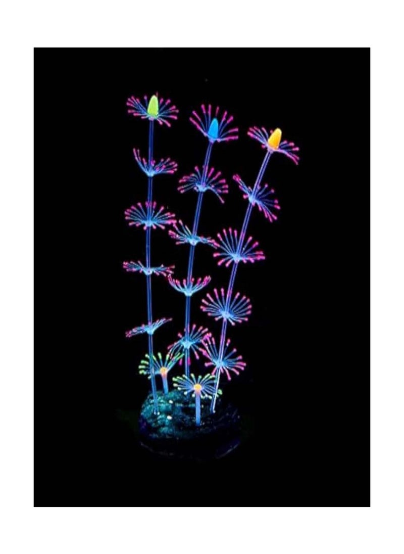 Generic - 1 Piece Glowing Aquarium Coral Decoration, Artificial Silicone Plant For Fish Tank, Vibrant Underwater Landscape Ornament, Ideal For Aquatic Environments - Image 1