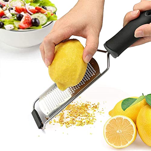 TASKHOUSE Lemon Zester Razor Sharp Stainless Steel Blade Grater for Cheese, Ginger, Garlic, Chocolate, Vegetables & Fruits (Black) - Image 2
