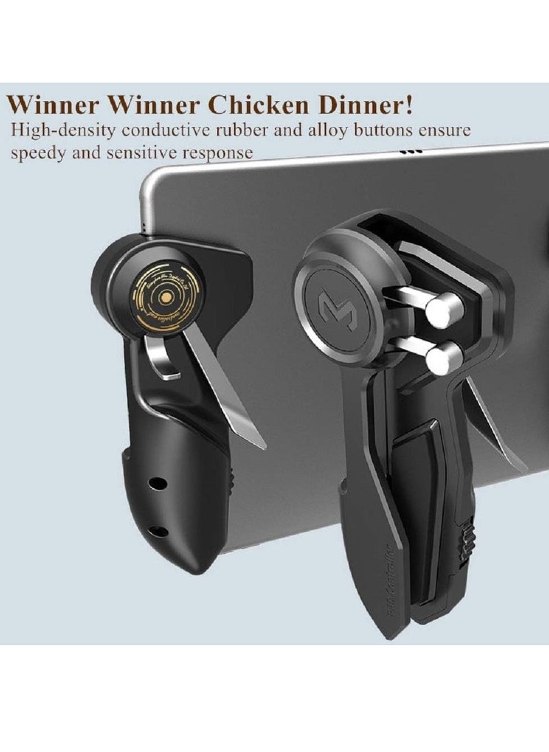JAJEEK PUBG Controller for Tablet – 4 Triggers, 6 Finger Operation, Sensitive Shoot & Aim Trigger Gamepad Grip, Compatible with 10-12.9 inch iPad & Tablets (Thickness < 10mm), Black, Enhanced Gaming Experience for PUBG, Fortnite, and Other Mobile Games  - Image 3