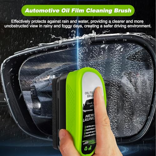 WANGXYZ 2Pcs Automotive Oil Film Cleaning Brush,Reusable Oil Film Cleaning Brush,Glass Cleaning Board,Oil Film Cleaning Brush,Car Glass Oil Film Cleaner for Windshield Improves Clarity and Visibility, Green - Image 5