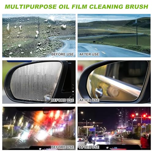 WANGXYZ 2Pcs Automotive Oil Film Cleaning Brush,Reusable Oil Film Cleaning Brush,Glass Cleaning Board,Oil Film Cleaning Brush,Car Glass Oil Film Cleaner for Windshield Improves Clarity and Visibility, Green - Image 3