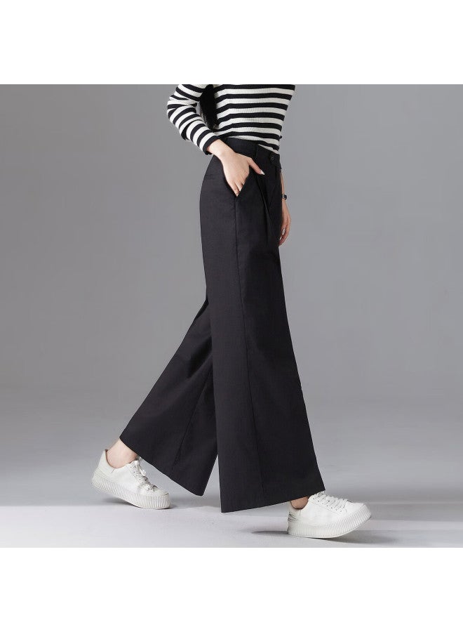 dme Demnaspring High-density Velvet Cotton Brushed Wide Leg Pants Fashionable Rolled Hem Cuffs Women's Casual Pants - Image 4