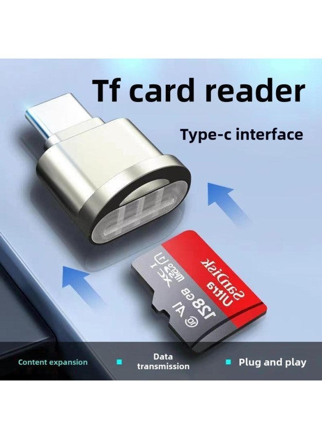 Typec Mobile Phone Card Reader For Apple Mobile Phone Computer Converter External Expansion TF Memory Card Adapter-Color:Black Apple [without Hat - With Chain] - Image 2