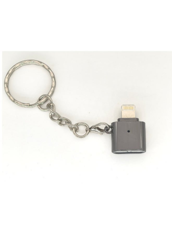 Typec Mobile Phone Card Reader For Apple Mobile Phone Computer Converter External Expansion TF Memory Card Adapter-Color:Black Apple [without Hat - With Chain] - Image 1