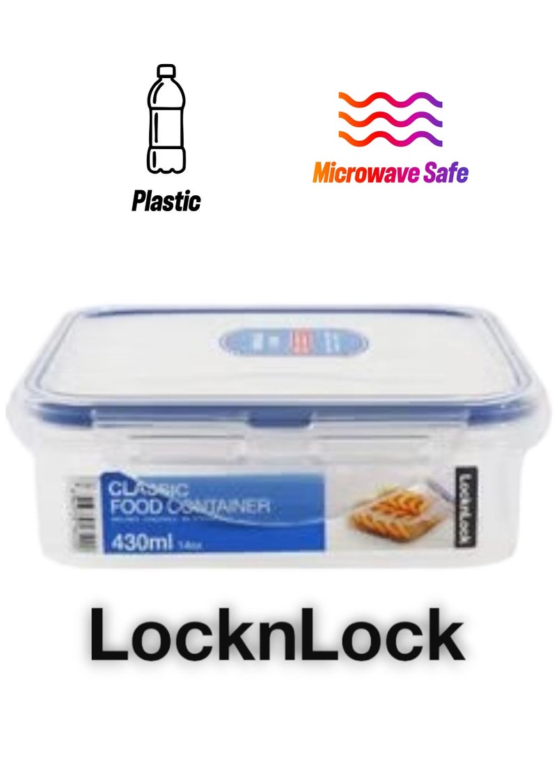 LOCK & LOCK LocknLock 430ml  Squared  Airtight Food Storage Container- BPA-Free, Microwave, Freezer, and Dishwasher Safe  - Image 1