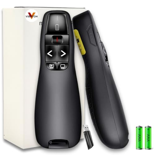 VIBOTON Laser Pointer, Wireless Presentation Clicker, PPT Presenter Slide Changer Controller with Receiver, Battery Indicator for Mac, PC, Laptop, Windows, Google Slide Changer - (2 Year Warranty) - Image 1