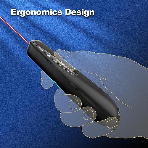 VIBOTON Laser Pointer, Wireless Presentation Clicker, PPT Presenter Slide Changer Controller with Receiver, Battery Indicator for Mac, PC, Laptop, Windows, Google Slide Changer - (2 Year Warranty) - Image 3