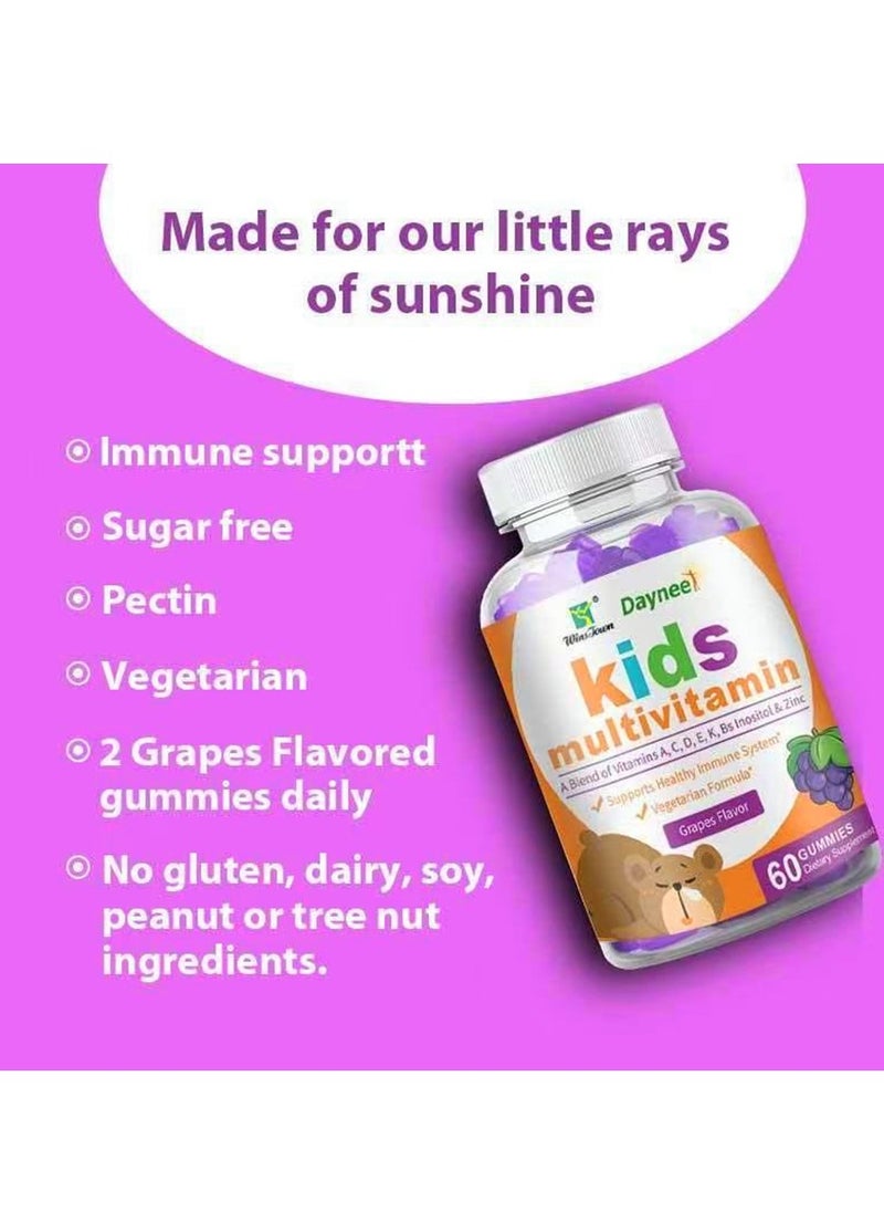 Wins Town - Organic Natural Multivitamin Gummies Helps Your Child's Immune System Health Helps Support Energy Production Bone Muscles 60 Tablets - Image 1