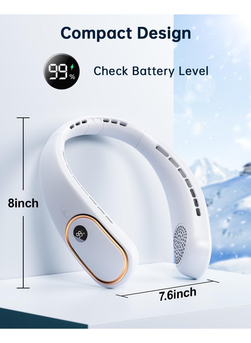 general Neck Fan Rechargeable - 5000mAh Portable Neck Fan with Digital Display, 4 Speeds 75% Stronger Cooling, Hands-Free Personal Fan for Women/Men/Kids, Type-C Fast Charge, Gift-Ready Packaging,Sky blue - Image 4