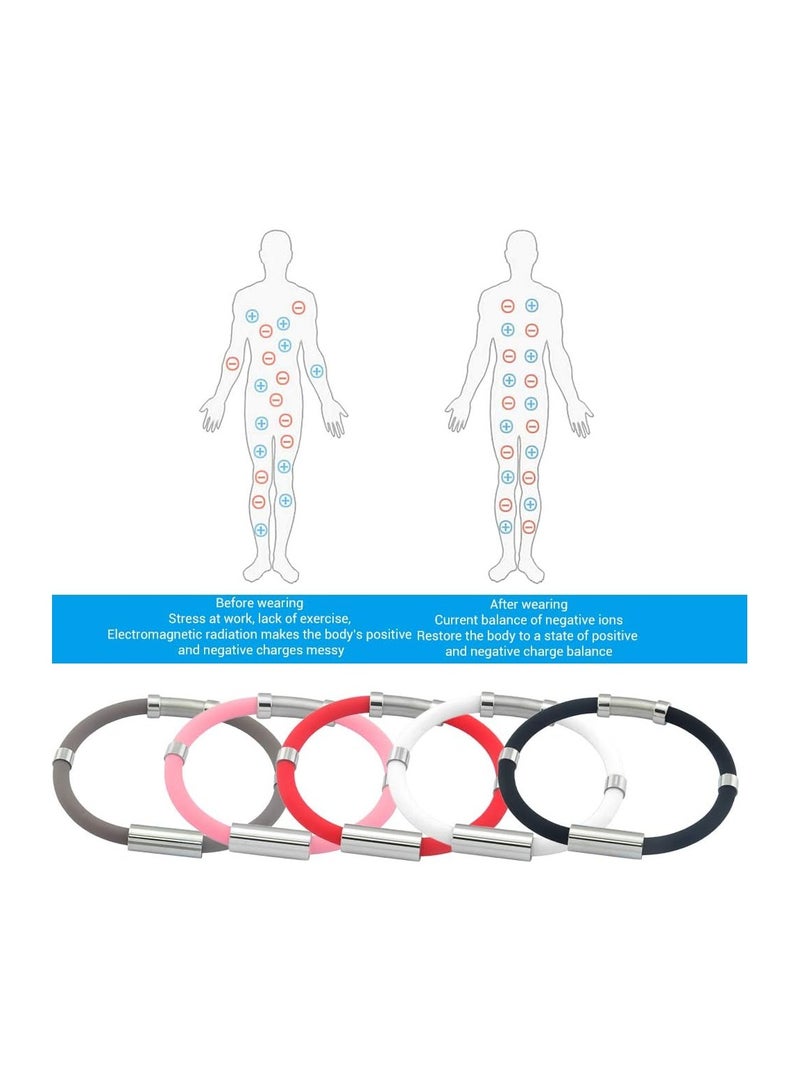 KASTWAVE Anti Static Wrist Straps, Electrostatic Removal Bracelet, Waterproof Silicone Sports Bracelet with Negative Ion, Women Men Anti Static Bracelet, Pink - Image 3