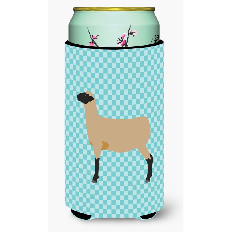 Caroline's Treasures ""Caroline's Treasures Hampshire Down Sheep Blue Check Decorative Can Hugger  Tall Boy  Multicolor"" 