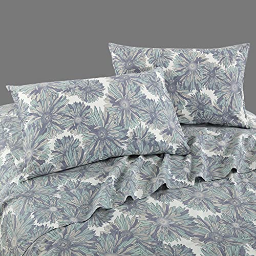 Swanson Beddings Daisy Silhouette 100% Cotton Sheet Set : Fitted Sheet, Flat Sheet and Two Matching Pillowcases (King) - Image 4