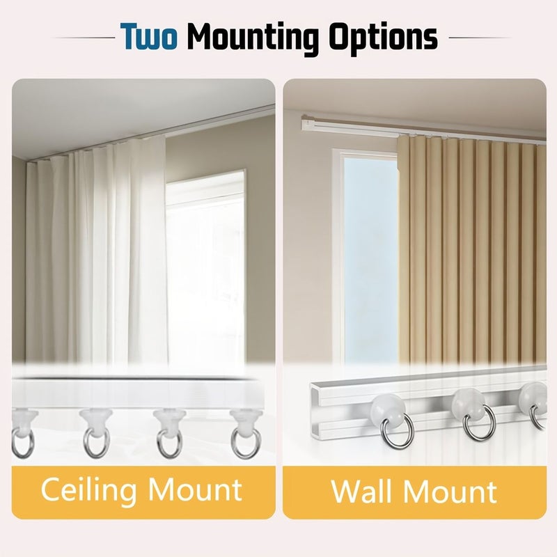 White 500cm Self Adhesive Curtain Track No Drilling Required For Bathroom And Home Dormitory - Image 4