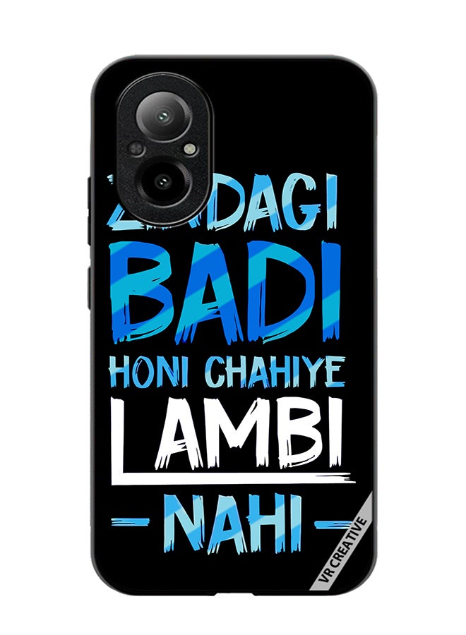 VR CREATIVE Protective Case Cover For Realme C67 4G Zindagi Badi Honi Chahilye Lambi -Nahi- Quots Design Multicolour - Image 1