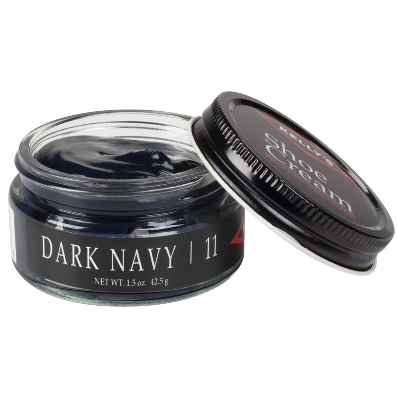 KELLYS Kelly's Dark Navy Shoe Polish 1.5 oz - Professional Leather Shoe Cream - Image 1