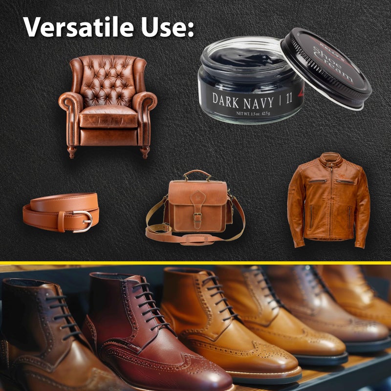 KELLYS Kelly's Dark Navy Shoe Polish 1.5 oz - Professional Leather Shoe Cream - Image 4