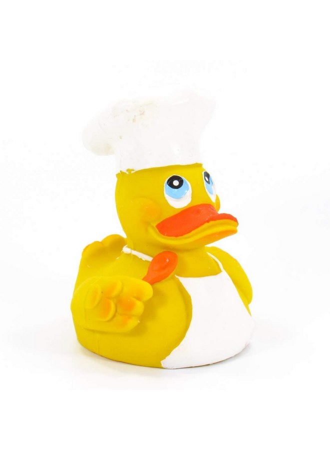 LANCO Chef Cook Rubber Duck Bath Toy | All Natural, Organic, Eco Friendly, Squeaker | Lanco Brand | Imported from Barcelona, Spain - Image 1