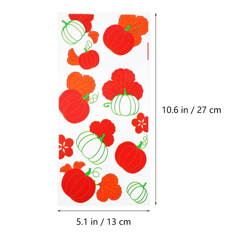 Halloween Thanksgiving Candy Bags 100pcs 13x27cm Pumpkin Maple Leaf Pattern Party Favors - Image 3
