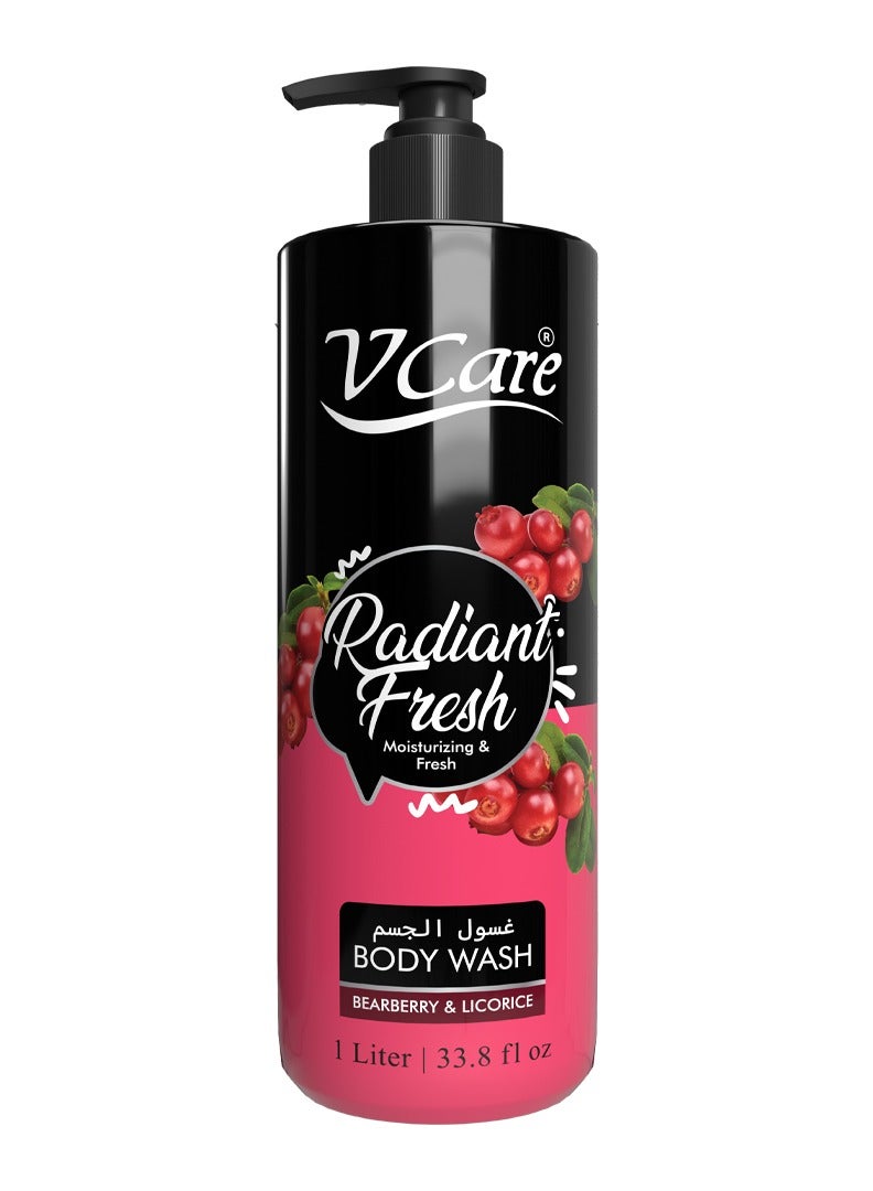 VCare V Care Body Wash 1litre - Brightening & Nourishing Formula | Bearberry & Licorice Extract | Large Size | Hydrating Body Wash for Radiant Skin | Suitable for all skin types  - Image 1