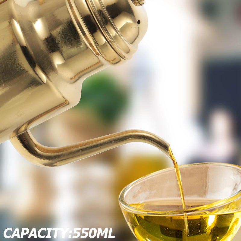 Cabilock Oil Dispenser Vinegar Dispenser Bottle Stainless Steel Oil Can Container with Handle for Kitchen Restaurant Cooking BBQ Golden - Image 2