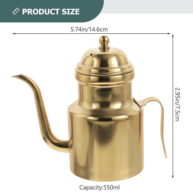 Cabilock Oil Dispenser Vinegar Dispenser Bottle Stainless Steel Oil Can Container with Handle for Kitchen Restaurant Cooking BBQ Golden - Image 4