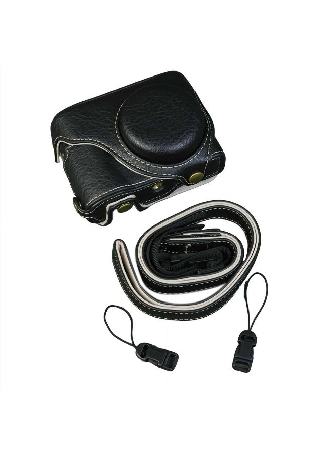Case Compatible with TZ99 Digital Camera, PU Leather Protective Cover for Panasonic DC-ZS99 Tz99, Camera Case with Adjustable Shoulder Strap With 1/4 Inch Screw at The Bottom (Black) - Image 1