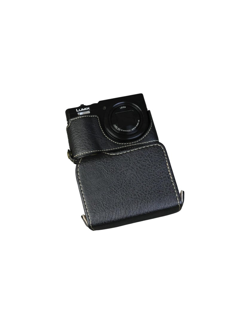 Case Compatible with TZ99 Digital Camera, PU Leather Protective Cover for Panasonic DC-ZS99 Tz99, Camera Case with Adjustable Shoulder Strap With 1/4 Inch Screw at The Bottom (Black) - Image 5