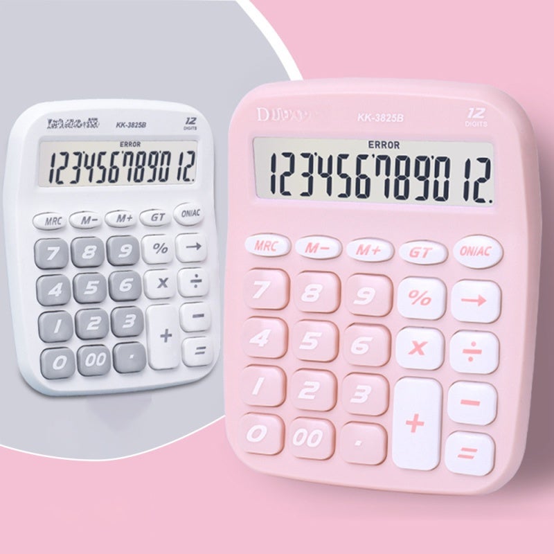 12-Digit Blue Small Calculator - Big Buttons Silent Keyboard Mechanical Calculator for Office Work, Accounting, Student Homework - Image 2