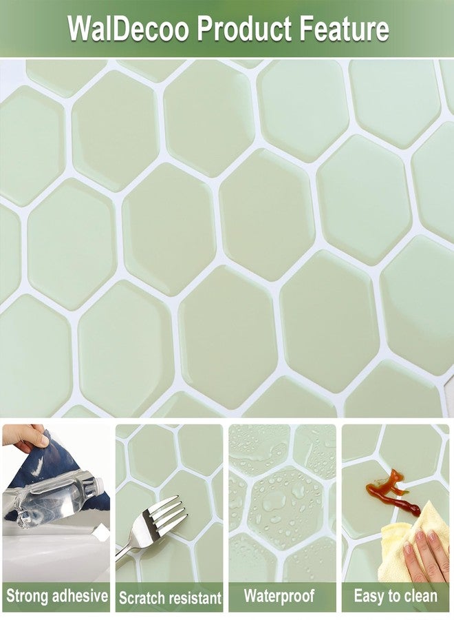 WalDecoo Hexagon Peel and Stick Backsplash, 10 Sheets Premium 3D Self Adhesive Wall Tile Sticker, Large Stick on Backsplash for Kitchen and Bathroom（12" x 12"） - Image 3