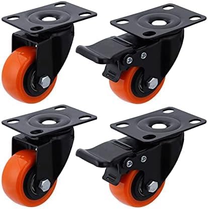 Breewell Breewell 2 Caster Wheel for Furniture Set of 4 Heavy Duty upto 650 lbs Castor Wheels for Furniture Moving like Sofa Bed Counter with Polyurethane PU Wheels and Top Plate Rotating 360 Degree  - Image 1