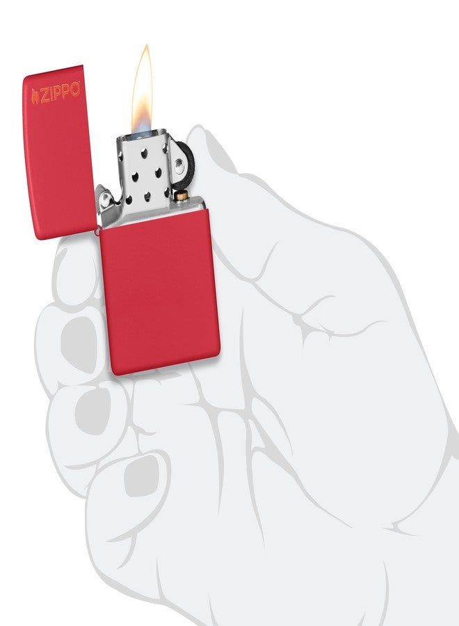 Zippo 233ZL Classic Red Matte Zippo Logo Windproof Lighter - Image 5