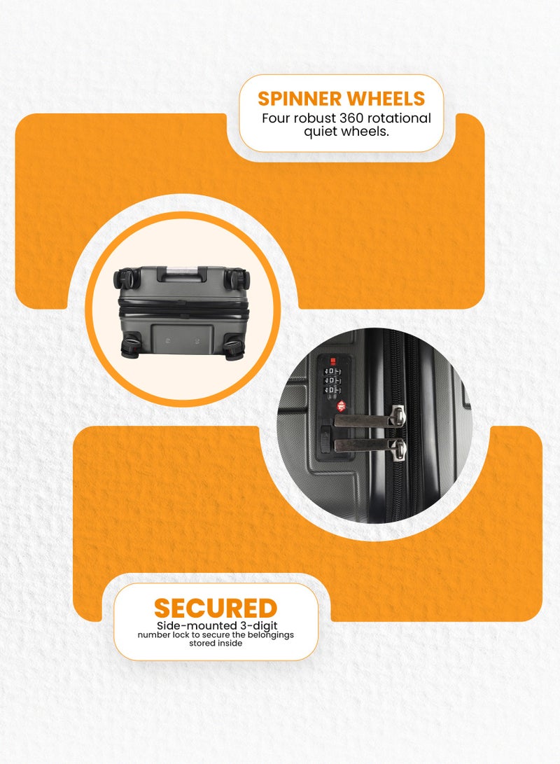 ستارجولد طقم حقائب سفر بعجلات من 3 قطع TPC عجلات جانبية صلبة مع قفل TSA - Image 4
