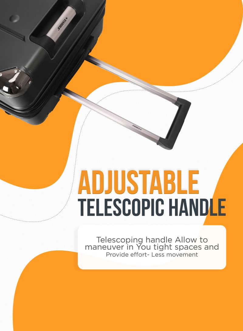 ستارجولد طقم حقائب سفر بعجلات من 3 قطع TPC عجلات جانبية صلبة مع قفل TSA - Image 3