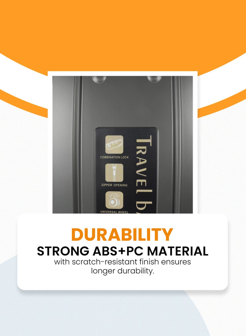 ستارجولد طقم حقائب سفر بعجلات من 3 قطع TPC عجلات جانبية صلبة مع قفل TSA - Image 5