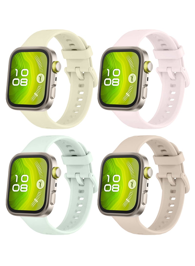 CATANES 4Packs Wristband for Huawei Watch Fit 3/Fit 4/Fit 4 Pro Bands, Silicone Bracelet Quick Release Arm Band, Replacement Smartwatch Band Quick Release Sport Straps - 4 Colours - Image 3