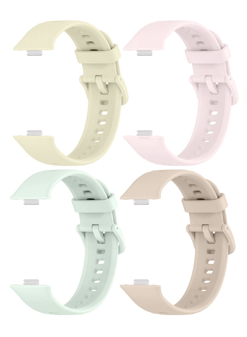 CATANES 4Packs Wristband for Huawei Watch Fit 3/Fit 4/Fit 4 Pro Bands, Silicone Bracelet Quick Release Arm Band, Replacement Smartwatch Band Quick Release Sport Straps - 4 Colours - Image 1