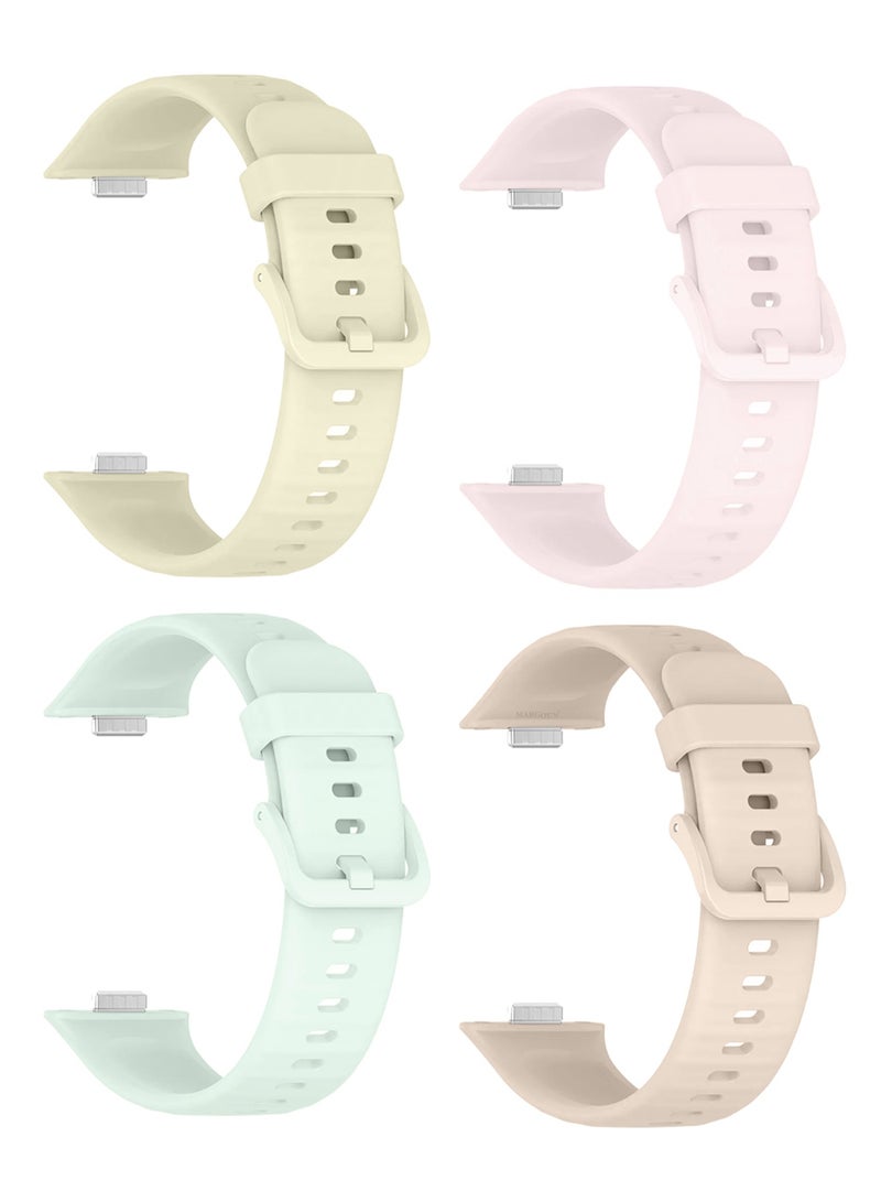 CATANES 4Packs Wristband for Huawei Watch Fit 3/Fit 4/Fit 4 Pro Bands, Silicone Bracelet Quick Release Arm Band, Replacement Smartwatch Band Quick Release Sport Straps - 4 Colours - Image 2