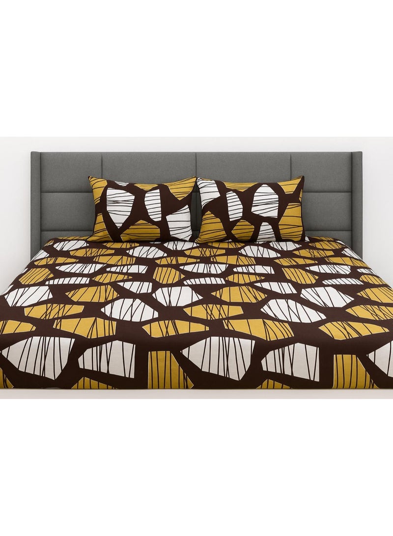 Double Bed sheet Set King Size- Cotton Bedsheets Printed with Pillow Cover