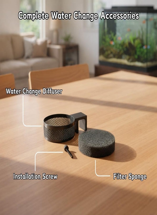 BEVINKATE Aquarium Water Change Diffuser - Spill-Proof Water Changer for Rimless & Rimmed Fish Tanks, Protects Substrate, Plants & Decorations, Safe for Fish and Shrimp (Black, Medium) - Image 5