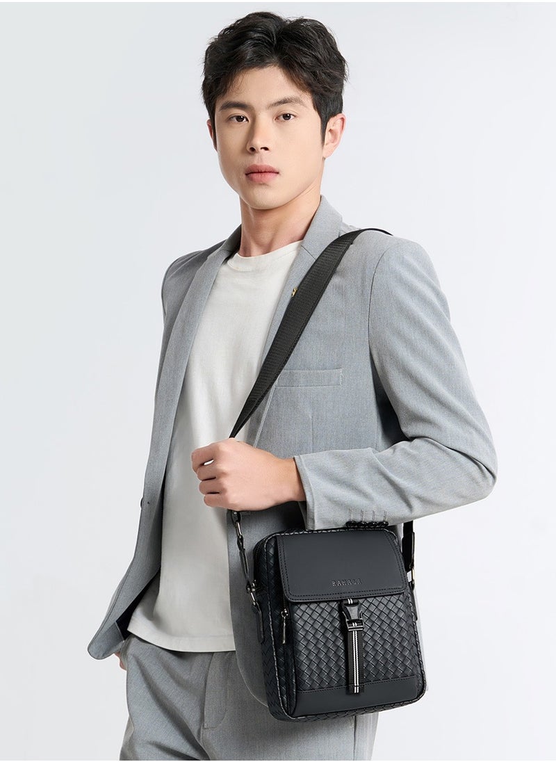 RAHALA 9286-1 Leather Modern Shoulder Work Travel Everyday Use Organized Stylish Crossbody bag - Black  - Image 2