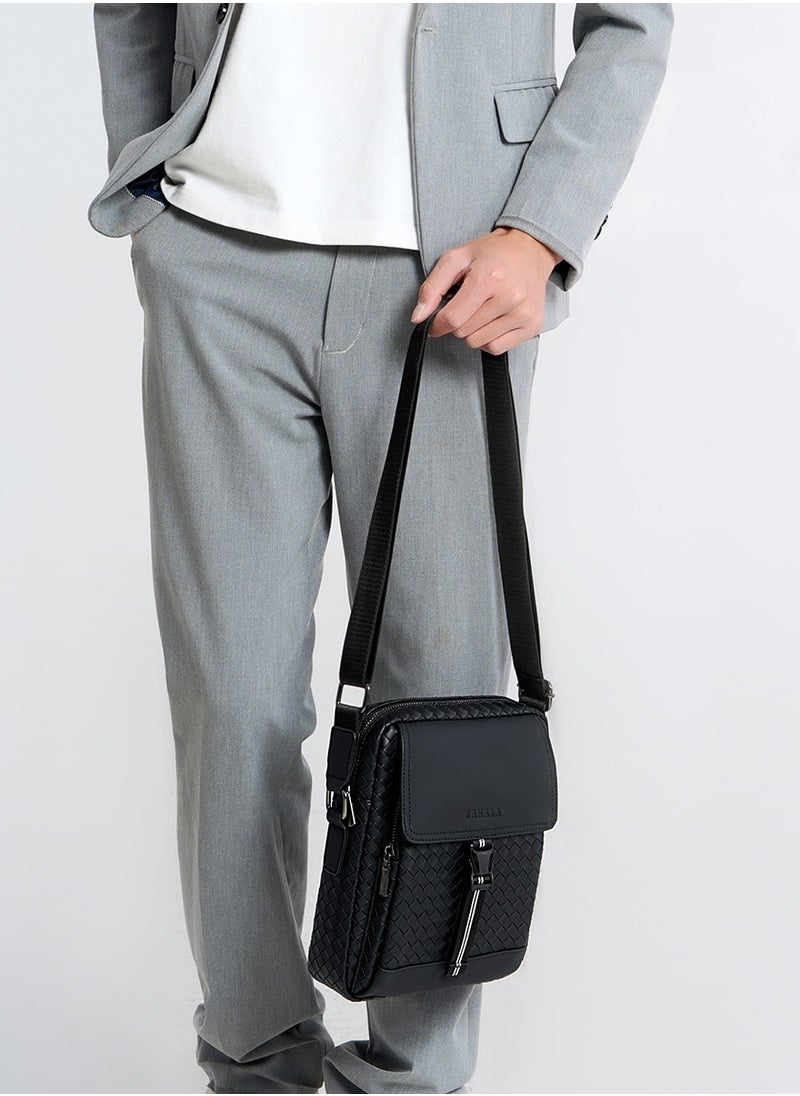 RAHALA 9286-1 Leather Modern Shoulder Work Travel Everyday Use Organized Stylish Crossbody bag - Black  - Image 4