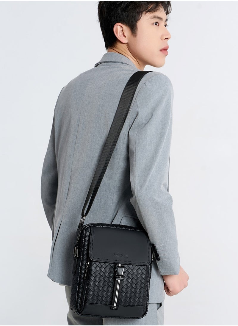 RAHALA 9286-1 Leather Modern Shoulder Work Travel Everyday Use Organized Stylish Crossbody bag - Black  - Image 5