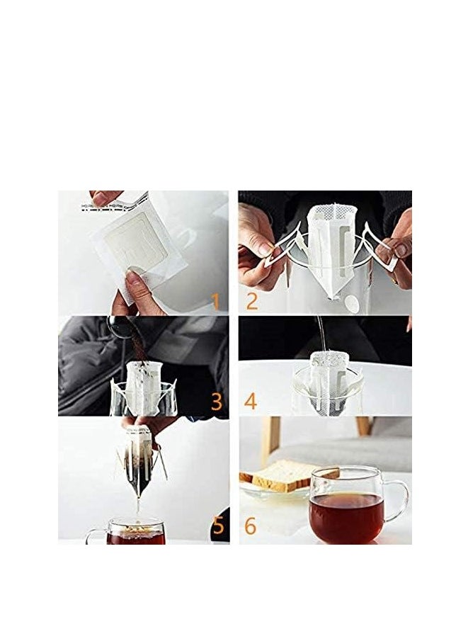 Generic - Disposable Drip Coffee Bag - Hanging Coffee Filter Paper Bag Portable Hygienic Suitable For Office Travel Camping 100 pcs - Image 1