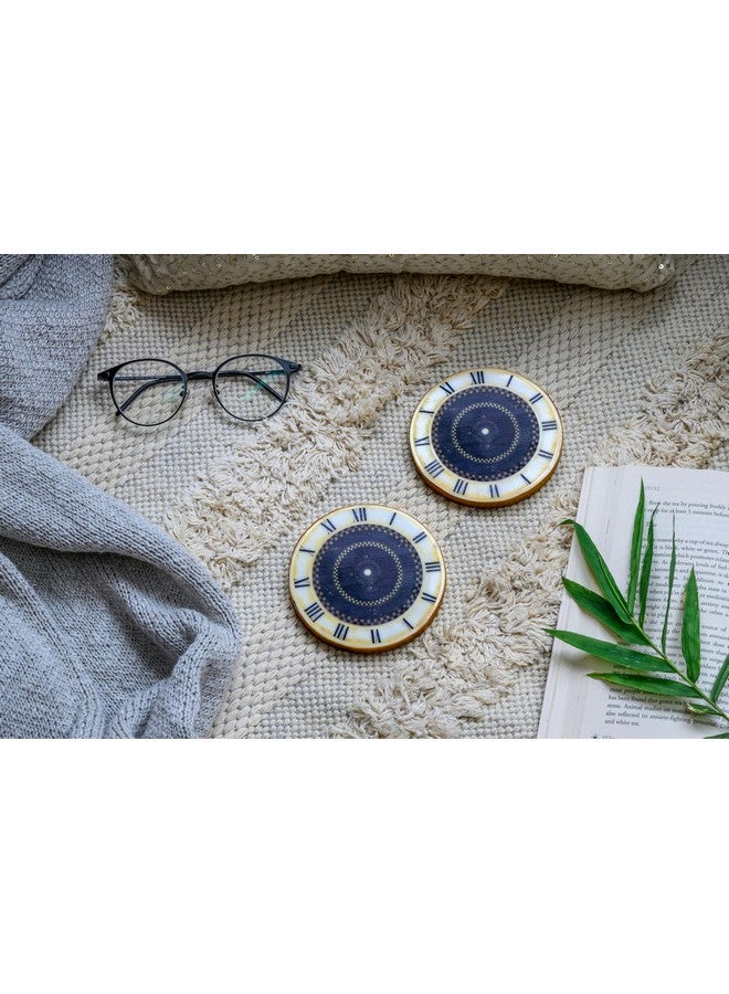 D'ORABLE Dorable Coasters - Marble Round Tea Coasters for Dining Table - Set of 2. Artistic CelestiLuxe Coasters for Party Gift. - Image 3