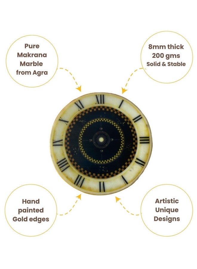 D'ORABLE Dorable Coasters - Marble Round Tea Coasters for Dining Table - Set of 2. Artistic CelestiLuxe Coasters for Party Gift. - Image 5