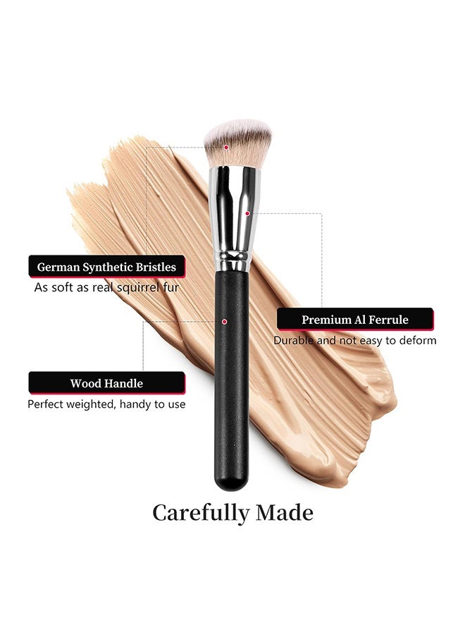 فرشاة خافي العيوب تحت العين وفرشاة كريم الأساس للمكياج السائل، مجموعة من قطعتين من فرش الكابوكي الكثيفة المصنعة بزاوية للدمج، مناسبة للسائل والكريم والبودرة المثبتة - Image 3