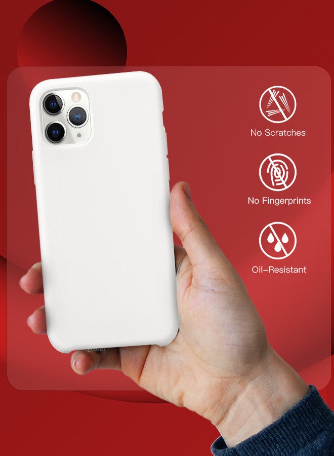 CATANES [for iPhone 11 Pro] Silicone Case Shockproof Protective Case Anti Scratch Smooth Case Cover/White - Image 4