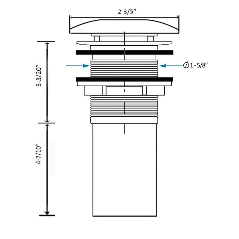 dalang Pop Up Drain Stoper With Overflow Bathroom Sink Drain Lavatory Basin Sink Drain Chrome Finished - Image 4